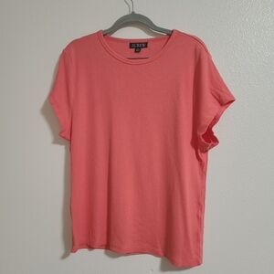 J.Crew Bright Pink Ribbed Tee
